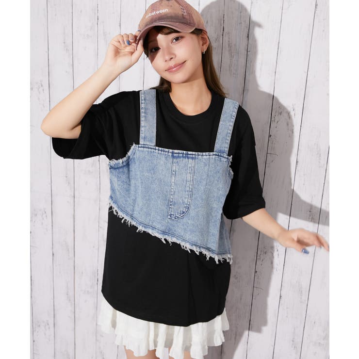 《デニムビスチェドッキング》Ｔシャツ／Ｙ２Ｋ／春夏／全３色 | GORGE  | 詳細画像2 
