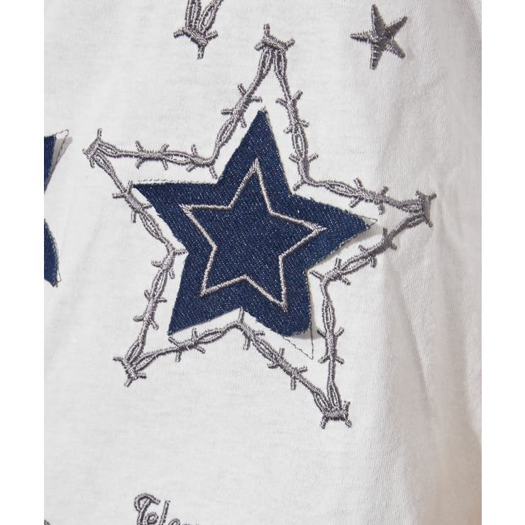《スターモチーフ×刺繍デザイン》Ｔシャツ／カジュアル×Ｙ２Ｋ／春夏／全２色 | GORGE  | 詳細画像13 