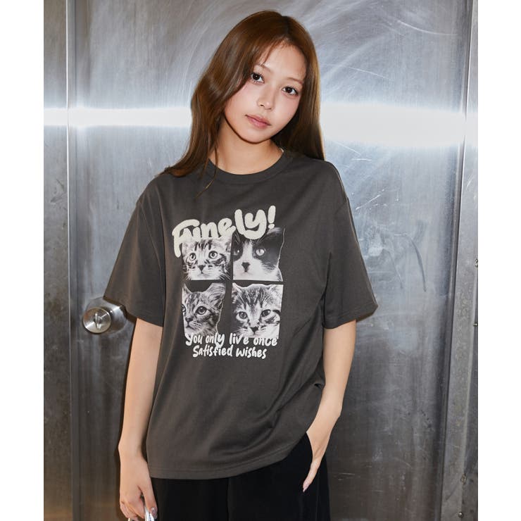チャコール | 《ネコフォト サガラロゴ》プリントＴシャツ カジュアル×ストリート | GORGE 