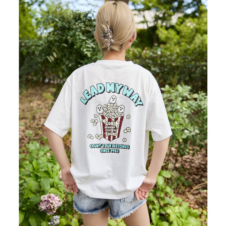 オフホワイト | 《ポップコーン 遊び心》オバケロゴＴシャツ カジュアル×ストリート | GORGE 