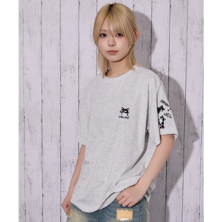 《ゆるシルエット 遊び心》袖刺しゅうアニマルアソートＴシャツ カジュアル×ストリ… | GORGE  | 詳細画像17 
