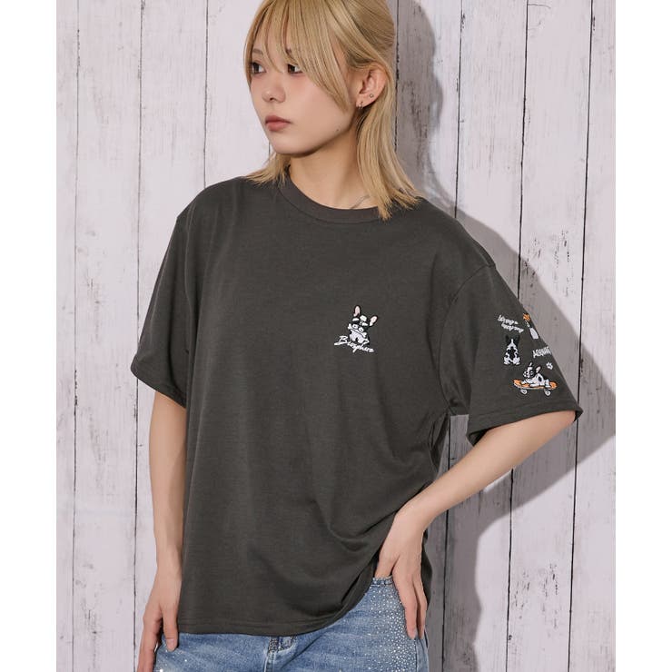 スミクロ | 《ゆるシルエット 遊び心》袖刺しゅうアニマルアソートＴシャツ カジュアル×ストリ… | GORGE 