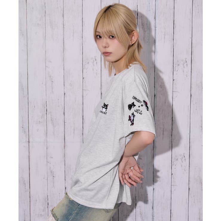 《ゆるシルエット 遊び心》袖刺しゅうアニマルアソートＴシャツ カジュアル×ストリ… | GORGE  | 詳細画像18 