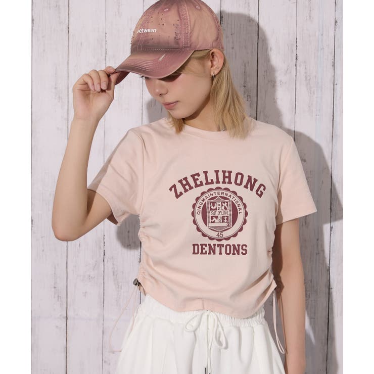 《短丈 裾シャーリング》カレッジロゴＴシャツ カジュアル×トレンド | GORGE  | 詳細画像12 