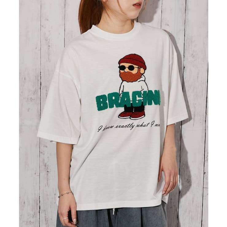 オフホワイト | 《ひげキャラクター×ロゴ》Ｔシャツ／ストリート／春夏秋／全４色 | GORGE 