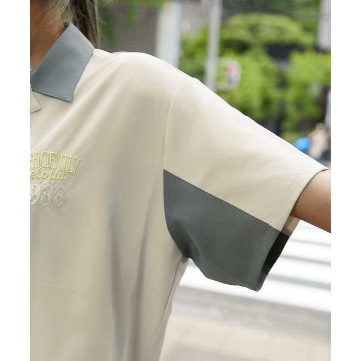 《配色オープンカラー×刺繍ロゴ》シャツ／ストリートカジュアル／春夏／全２色 | GORGE  | 詳細画像13 