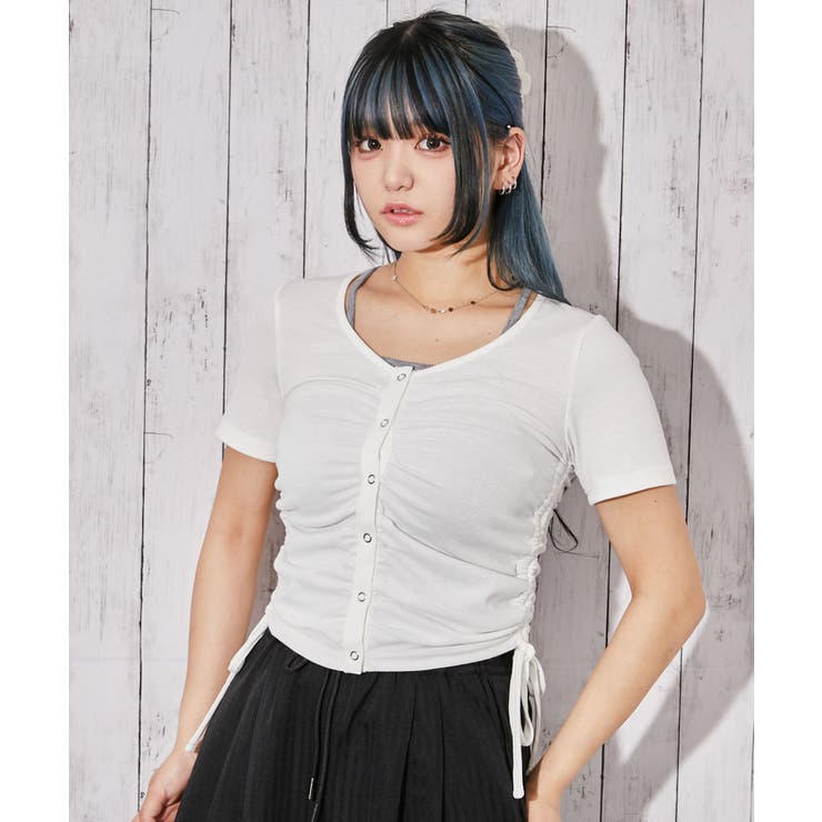 フェティコ ギャザー シアー トップス ジレ レディース ブラック 1 FTC232-0401 1 FETICO(フェティコ)のGATHERED SHEER TOP BLACK(トップス)の通販