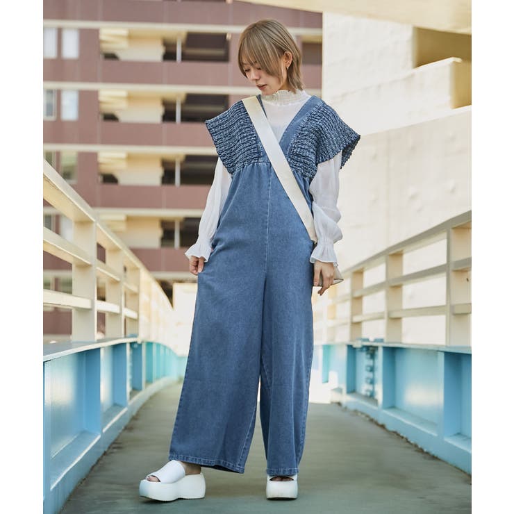 《シャーリングデニムオールインワン》オールインワン／カジュアル／春夏秋／全３色 | GORGE  | 詳細画像1 