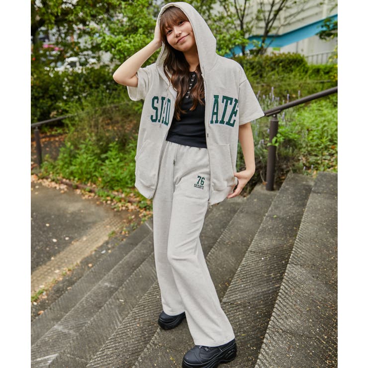 《ワイドシルエット×ロゴ刺繍》スウェットパンツ／ストリート／春夏秋／全３色 | GORGE  | 詳細画像1 