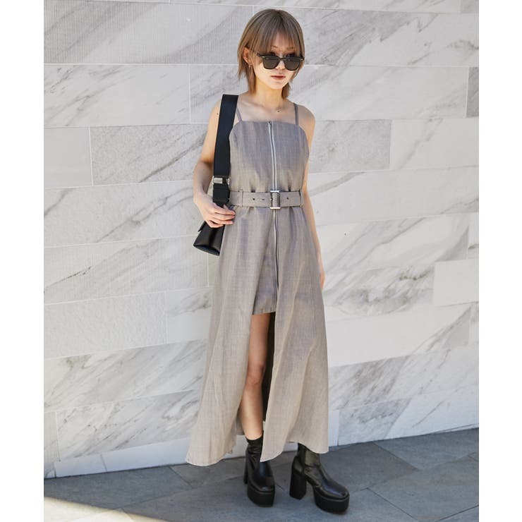 《ベルト付き×フロントＺＩＰ》オールインワン／カジュアル／春夏秋／全３色 | GORGE  | 詳細画像3 