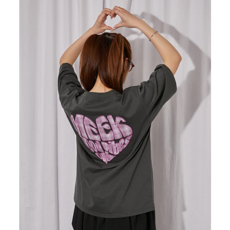 《チェックハートロゴ》バックプリントＴシャツ／ストリート／春夏／全４色 | GORGE  | 詳細画像18 