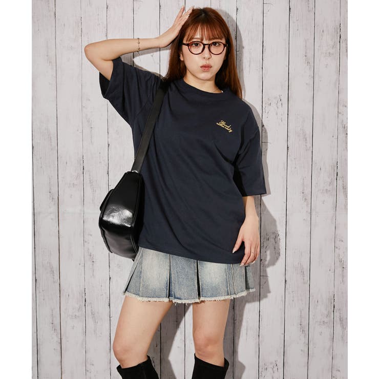 チェックハートロゴ》バックプリントTシャツ／ストリート／春夏／全4