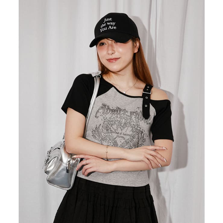 《ワンショルダー×グラフィック》Ｔシャツ／ストリート×Ｙ２Ｋ／春夏秋／全２色 | GORGE  | 詳細画像2 
