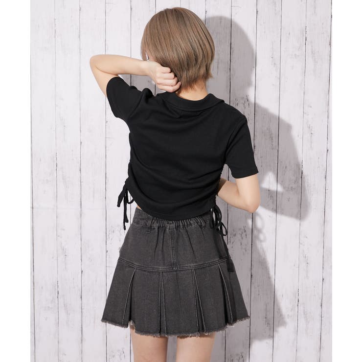 《サイドドロスト×エンブレム刺繍》スキッパーＴシャツ／ストリート／春夏／全２色 | GORGE  | 詳細画像4 
