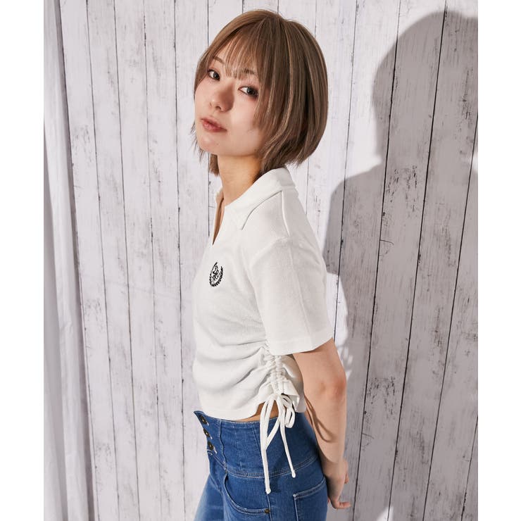 《サイドドロスト×エンブレム刺繍》スキッパーＴシャツ／ストリート／春夏／全２色 | GORGE  | 詳細画像7 