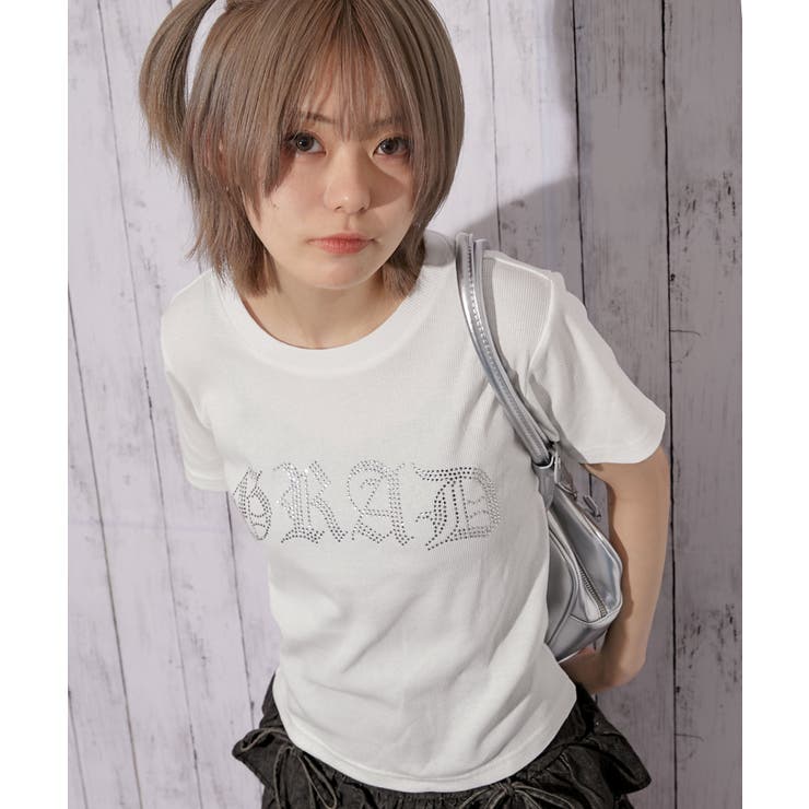 《ラインストーンロゴ×短丈》Ｔシャツ／Ｙ２Ｋ／春夏／全２色 | GORGE  | 詳細画像1 
