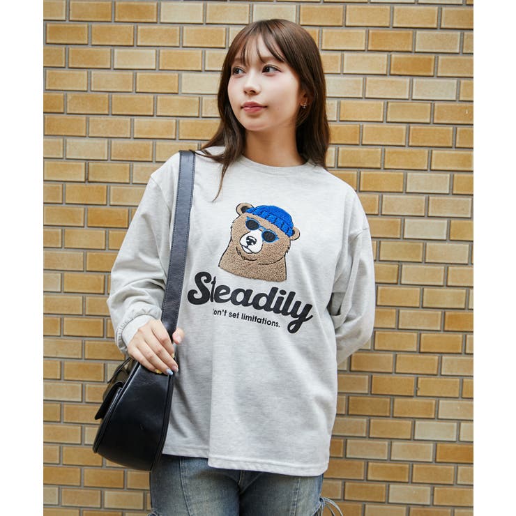 サガラ刺繍 アニマル長袖Ｔシャツ｜全４色 | GORGE  | 詳細画像1 