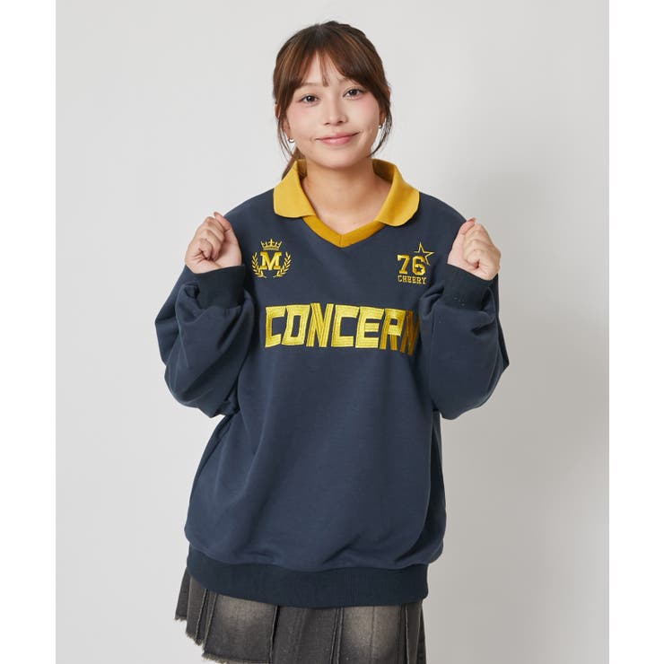 配色襟 カレッジロゴ裏毛トップス｜全３色 | GORGE  | 詳細画像7 