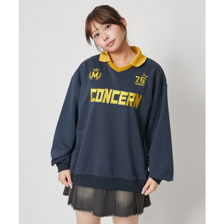 配色襟 カレッジロゴ裏毛トップス｜全３色 | GORGE  | 詳細画像6 