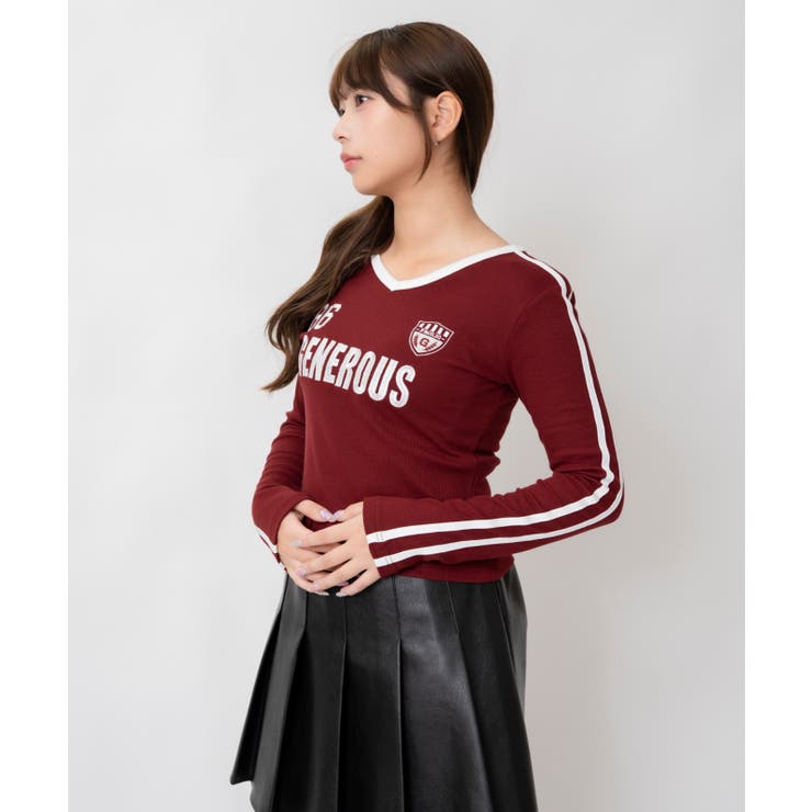 配色ライン ロゴＶネックテレコトップス｜全３色 | GORGE  | 詳細画像14 
