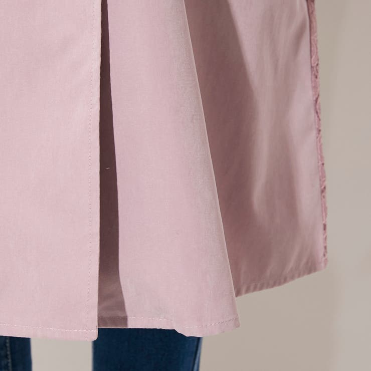 Ameri バックレーストレンチコート　ラベンダー Ameri（アメリ）の「BACK LACE COAT（トレンチコート）」 - WEAR