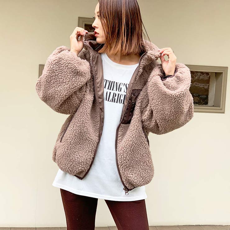 美品✨Diagram　ボアボンバージャケット　ブラウン　ダブルジップ　36 美品✨Diagram ボアボンバージャケット ブラウン ダブルジップ 36