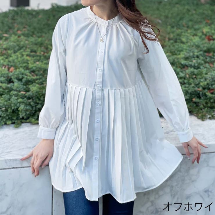 オフホワイト | プリーツシャツ | GORGE 