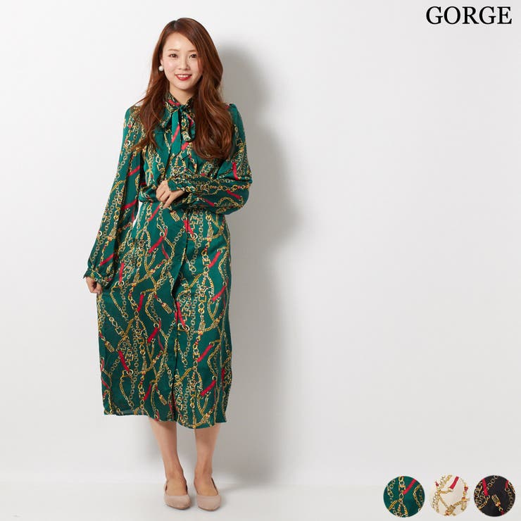 チェーン柄ロングワンピース[品番：GORW0003856]｜GORGE （ゴージ）の