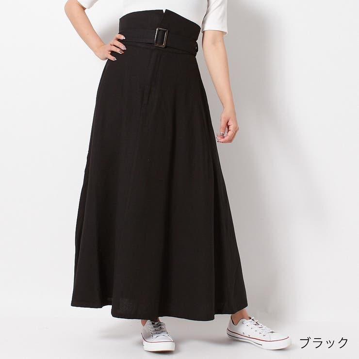 WEB限定】ベルト付きハイウエストスカート[品番：GORW0004122