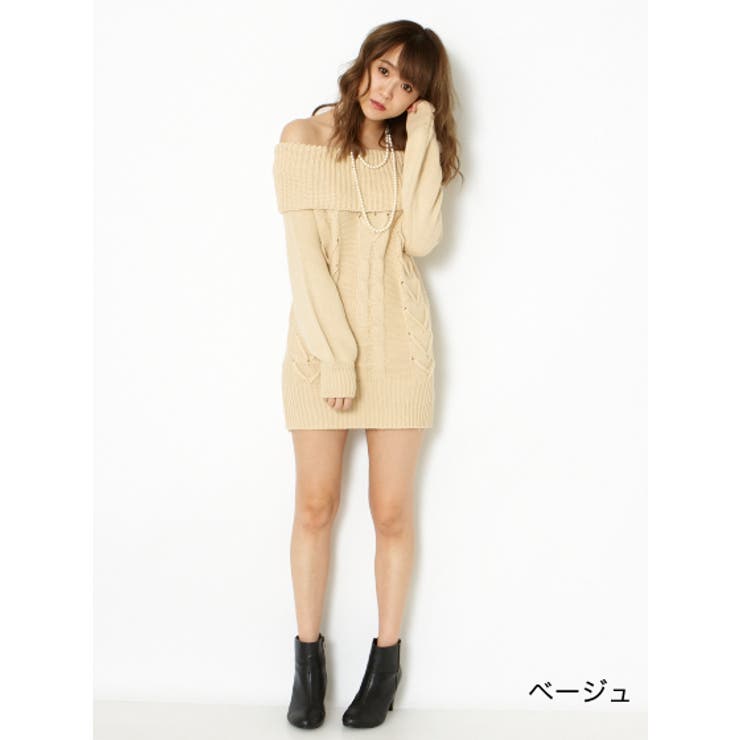 トップス ケーブルニット オフショルダー[品番：GORW0001337]｜GORGE