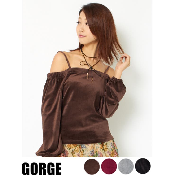 トップス ベロア肩紐オフショルダートップス ベロア 品番 Gorw Gorge ゴージ のレディースファッション通販 Shoplist ショップリスト