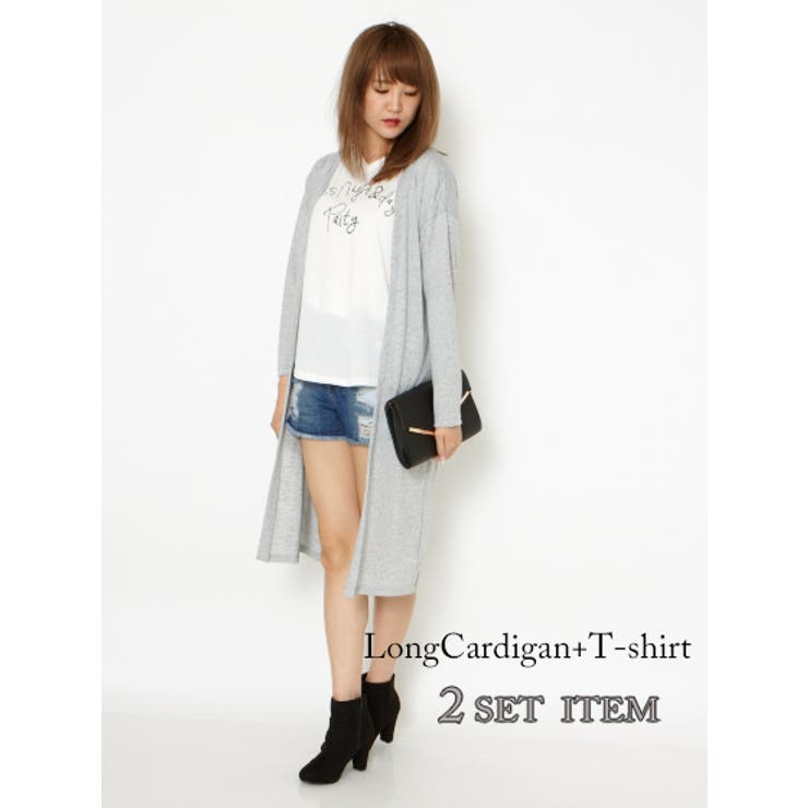 ニットロングカーディガン プリントtシャツセット 品番 Gorw Gorge ゴージ のレディース ファッション通販 Shoplist ショップリスト
