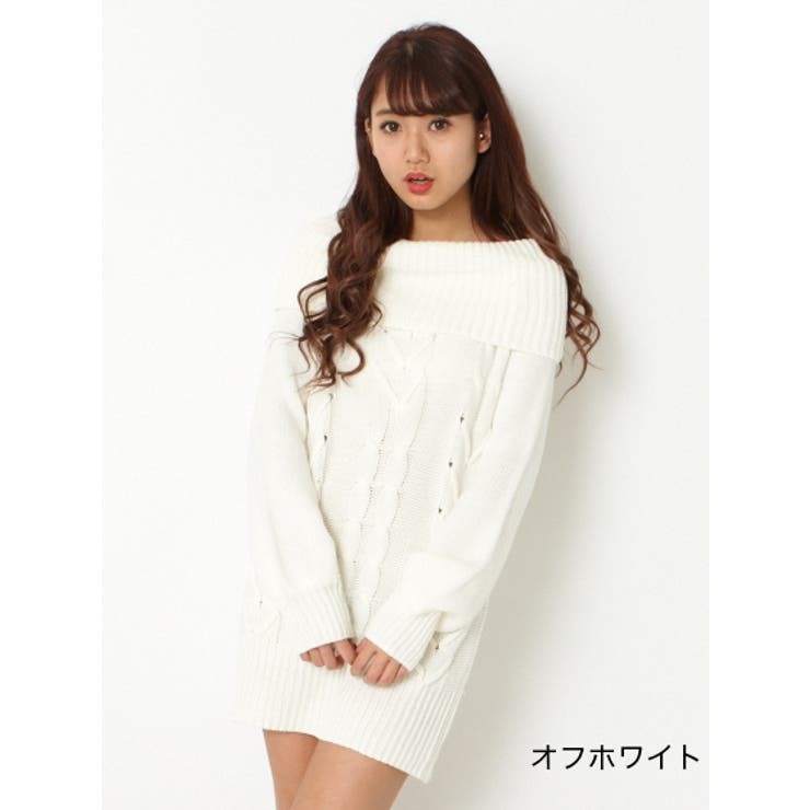 トップス ケーブルニット オフショルダー[品番：GORW0001337]｜GORGE