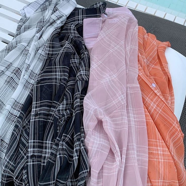 GRANCY】Shirring Design Bleach Check Shirt / シャーリング