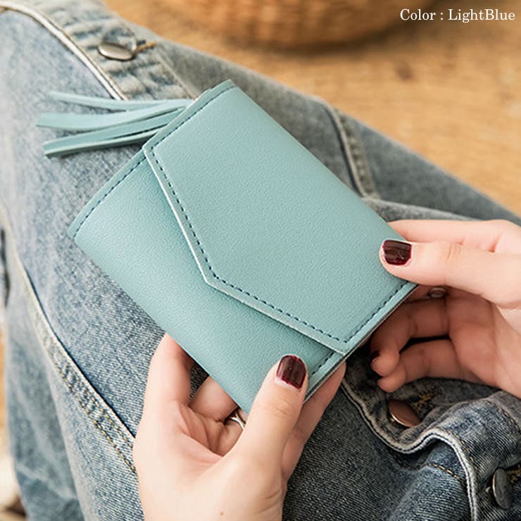 現品限り一斉値下げ！ ブルー 二つ折り財布 コンパクト 手のひらサイズ ミニ キャッシュレス