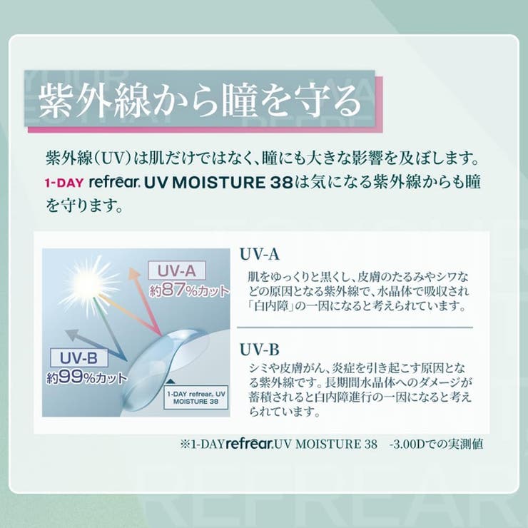 ワンデーリフレアUVモイスチャー38 【30枚】 | コンタクトレンズ通販のグランプリ | 詳細画像4 