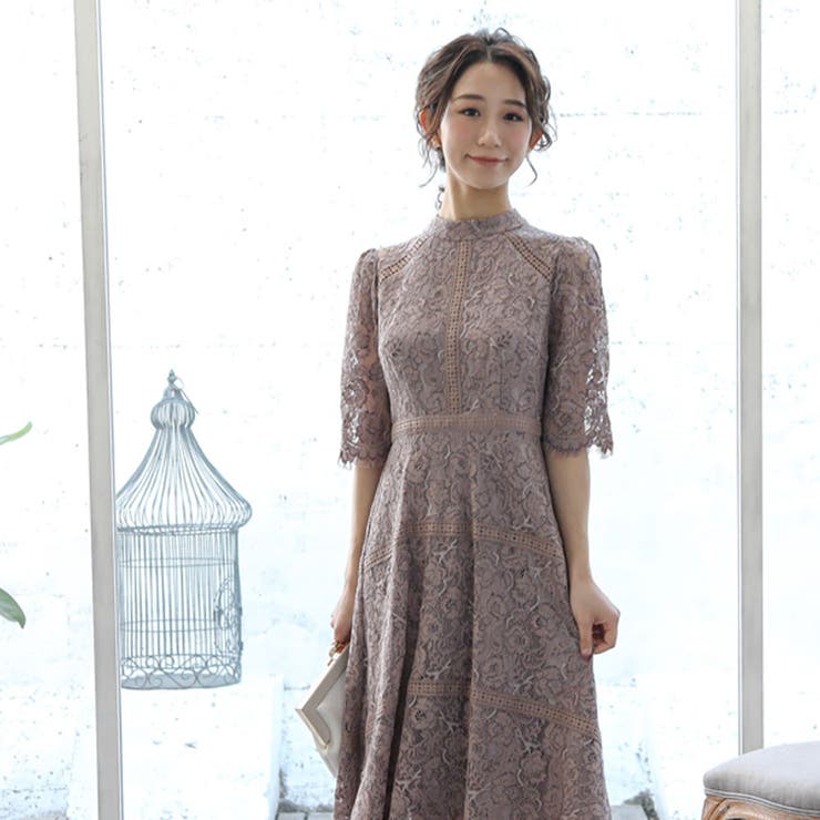 オールレースハイネックワンピース ドレス 結婚式 | epicday | 詳細画像3 