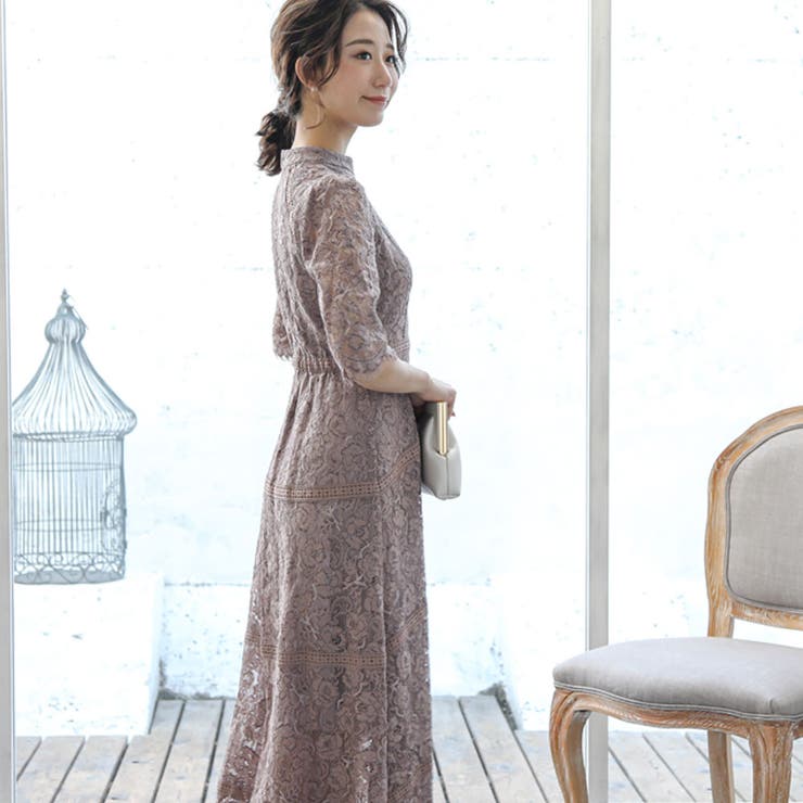 オールレースハイネックワンピース ドレス 結婚式 | epicday | 詳細画像6 