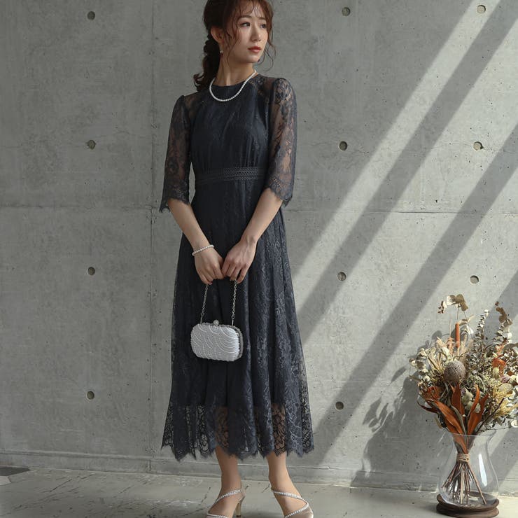 オールレースロングワンピース ドレス 結婚式 | epicday | 詳細画像17 