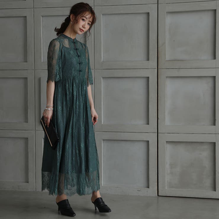 オールレースチャイナディティールワンピース ドレス 結婚式 | epicday | 詳細画像24 