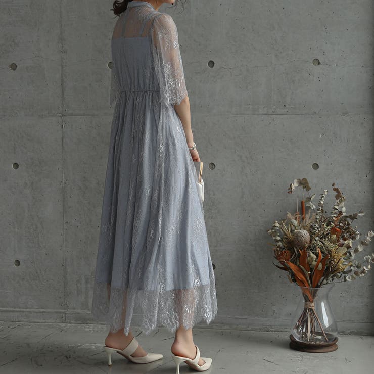 オールレースチャイナディティールワンピース ドレス 結婚式 | epicday | 詳細画像37 