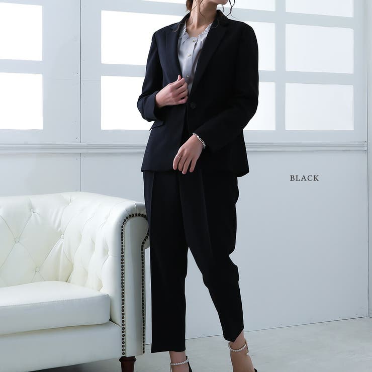 洗えるテーラードジャケットスーツセットアップ 洗濯機OK 仕事[品番