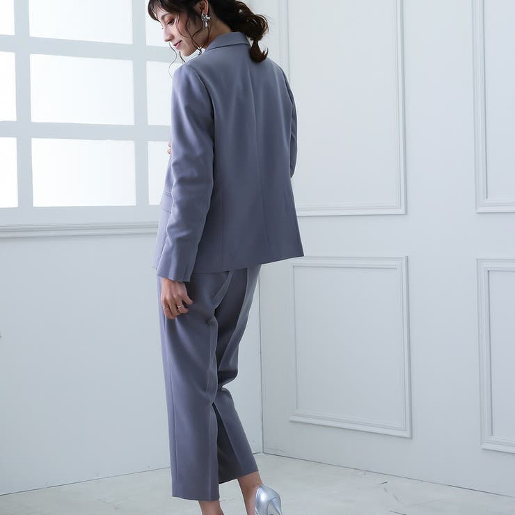 洗えるテーラードジャケットスーツセットアップ 洗濯機OK 仕事[品番