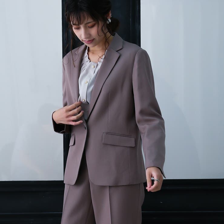 洗えるテーラードジャケットスーツセットアップ 洗濯機OK 仕事[品番