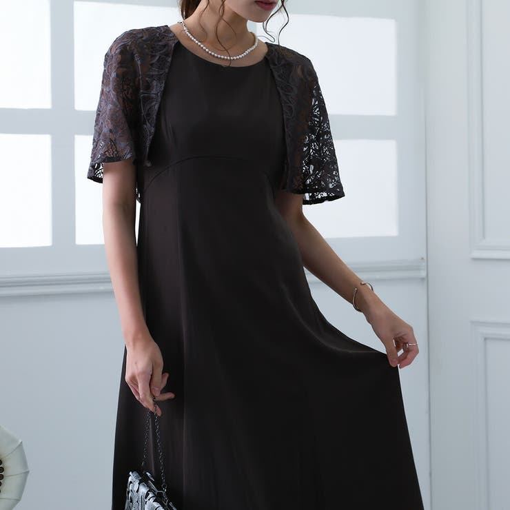 レースケープフレアドレス 結婚式 パーティードレス | epicday | 詳細画像20 