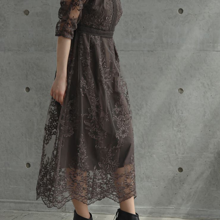 バックリボンレースロングワンピース ドレス 結婚式 | epicday | 詳細画像20 