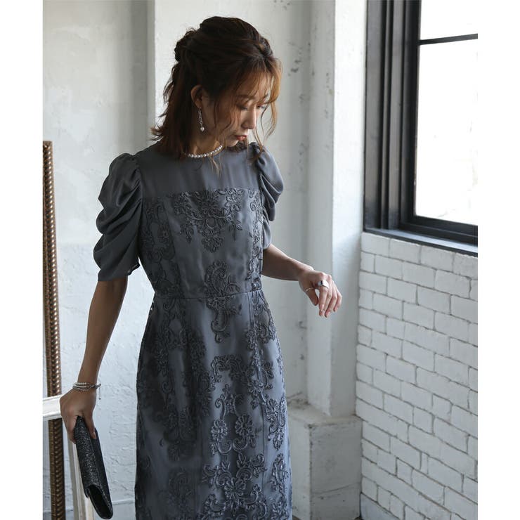 ギャザースリーブレースロングドレス 結婚式 ワンピース | epicday | 詳細画像26 