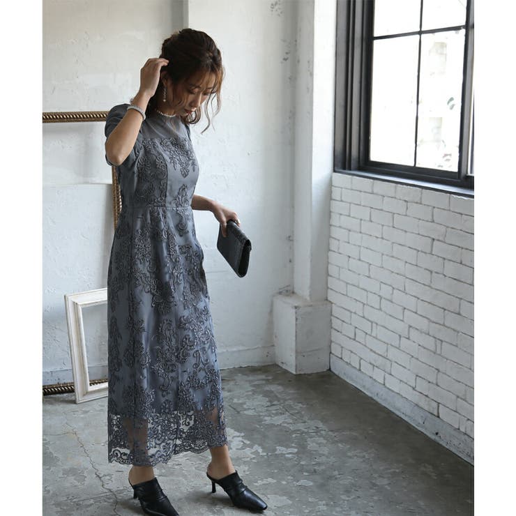 ギャザースリーブレースロングドレス 結婚式 ワンピース | epicday | 詳細画像31 