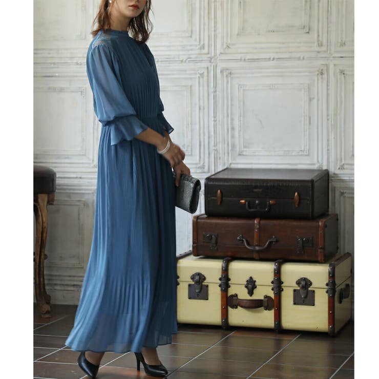 ツーウェイシフォンロングドレス 結婚式 ワンピース[品番：GRVW0000968