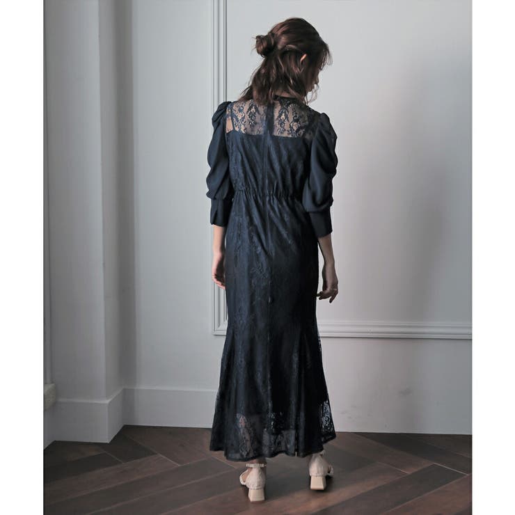 ギャザースリーブレースロングドレス 結婚式 ワンピース | epicday | 詳細画像25 